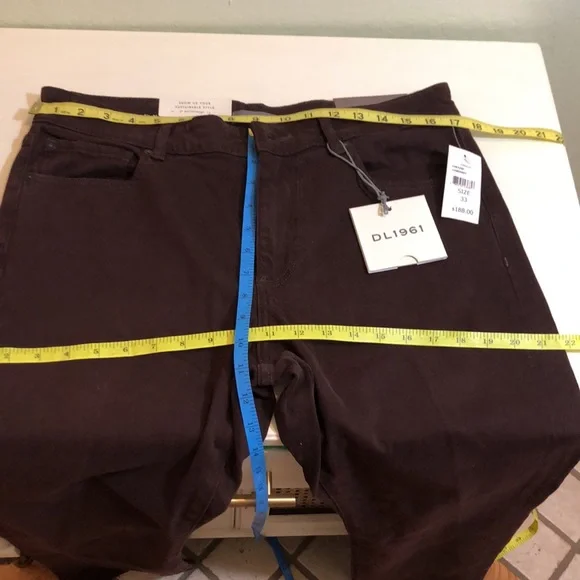 NWT DL1961 Russell Slim Straight Cabernet Pants 33